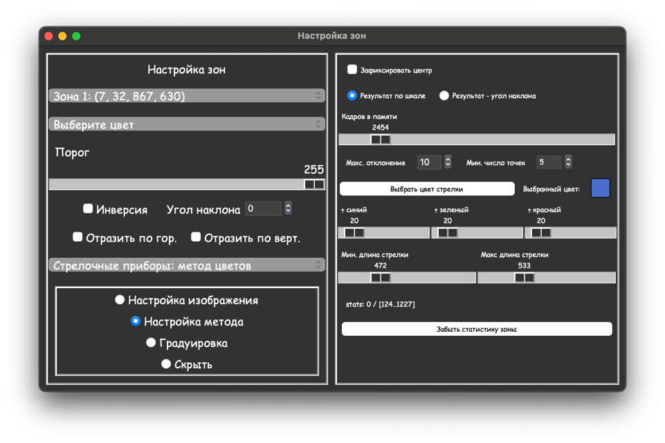 Настройки метода