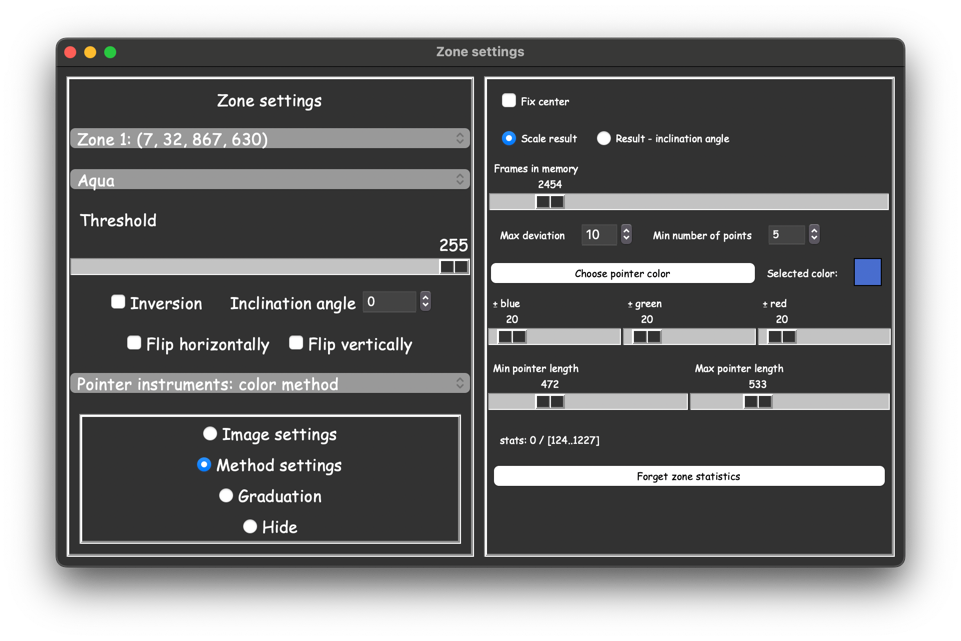 Method settings