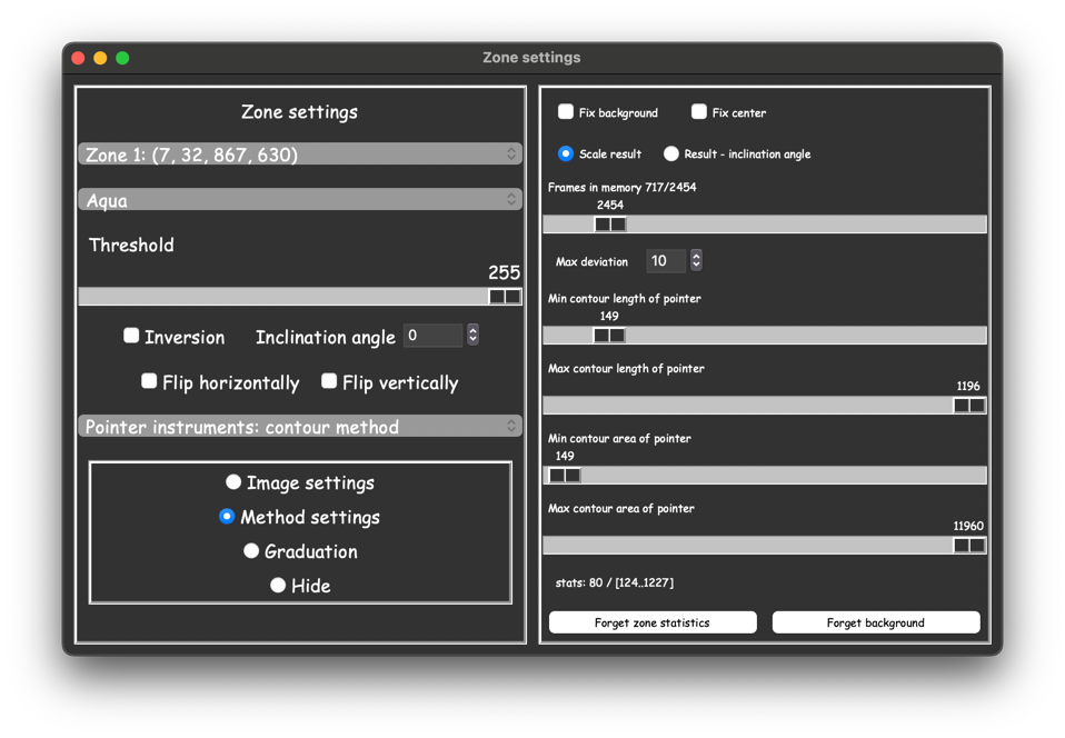 Method settings