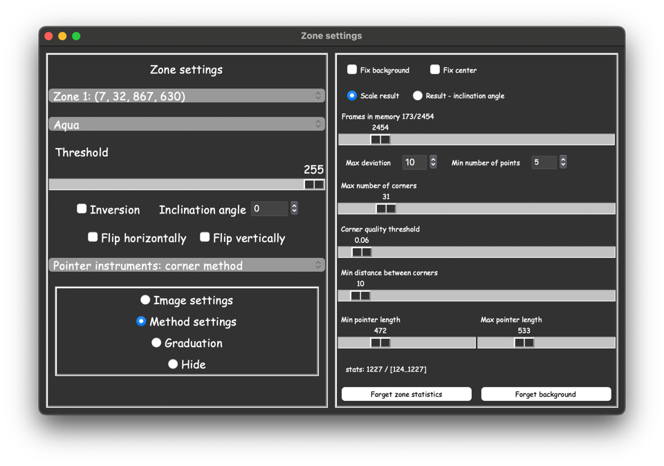 Method settings